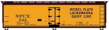 Accurail 81561  40' Wood Reefer - Kit -- Nickel Plate - Lackawanna Dairy Line NPLX