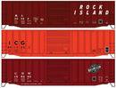 PREORDER Accurail HO 8188 50' Exterior-Post Modern Boxcar 3-Pack Kit, Illinois Central Gulf 501362, Rock Island 36280, Chicago & North Western 155