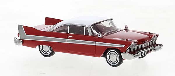 Brekina Automodelle 19675 1958 Plymouth Fury - Assembled -- Red, Gray,