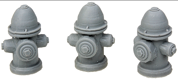 Bar Mills 4026 Fire Hydrant Unpainted pkg(3), O Scale