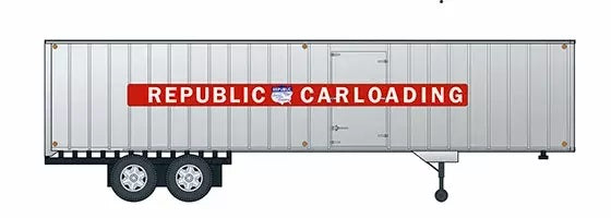 Rapido HO 403031 40' Fruehauf Volume Van, Republic Carloading