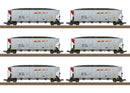 PREORDER Minitrix HO 24911 Coal Hopper with Loads, Burlington Northern Santa Fe (6-Pack)