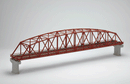 Tomix (TomyTec) N 32212 Curved Chord Through Truss Bridge with 2 Piers, Fine Track, Assembled, Double-Track, 22" 55.9cm (red)