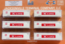 Jacksonville Terminal Company N 405619 40' High Cube Reefer Set, K-Line (6)