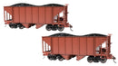 Bachmann Trains On30 27904 2-Bay Steel Hopper 2-Pack, Spectrum, Unlettered (Oxide Red)