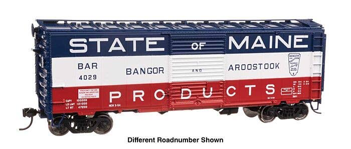 Walthers Mainline HO 45202 40' ACF Welded Boxcar with 8' Youngstown Door, Bangor & Aroostook