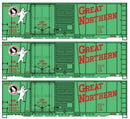 Accurail HO 8170 40' Combination Door Steel Boxcar 3-Pack Kit, Great Northern