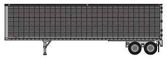 Trainworx N 402991 40' Corrugated Van Trailer, Assembled, Painted, Unlettered (silver)