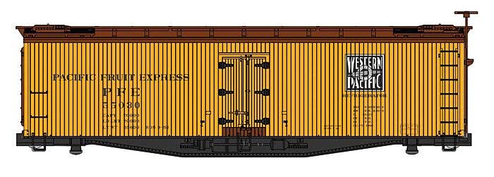 Walthers Mainline HO 41234 40' Early Reefer, Ready To Run, PACIFIC FRUIT EXPRESS-WP