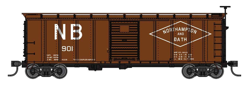 PREORDER Walthers Mainline HO 910-41063 40' Steel Boxcar with Murphy Ends, Northampton & Bath