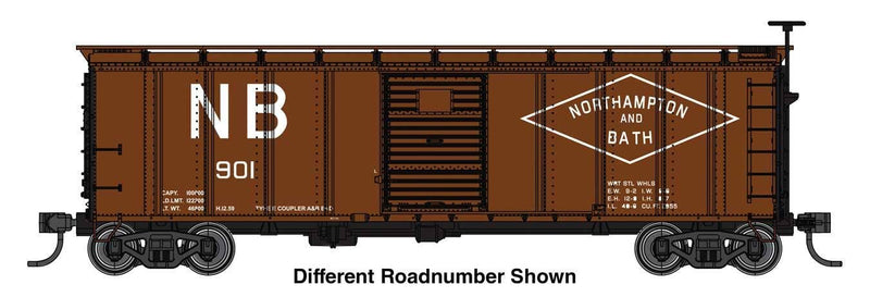 PREORDER Walthers Mainline HO 910-41065 40' Steel Boxcar with Murphy Ends, Northampton & Bath