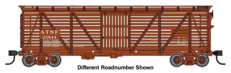 PREORDER Walthers Mainline HO 910-41503 40' Wood Stock Car with Dreadnaught Ends, Atchison Topeka & Santa Fe