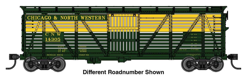 PREORDER Walthers Mainline HO 910-41509 40' Wood Stock Car with Dreadnaught Ends, Chicago & North Western
