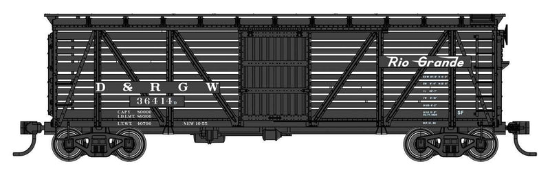 PREORDER Walthers Mainline HO 910-41511 40' Wood Stock Car with Dreadnaught Ends, Denver & Rio Grande Western