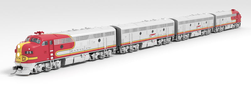 BLI 8160 EMD F3 A/B Set, ATSF 25L/25A, Warbonnet Scheme, 1960's Configuration, A-unit Paragon4 Sound/DC/DCC, Unpowered B, HO