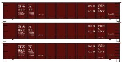 Accurail Inc 37754 AAR 41' Steel Gondola 3-Pack - Kit -- Boston & Albany