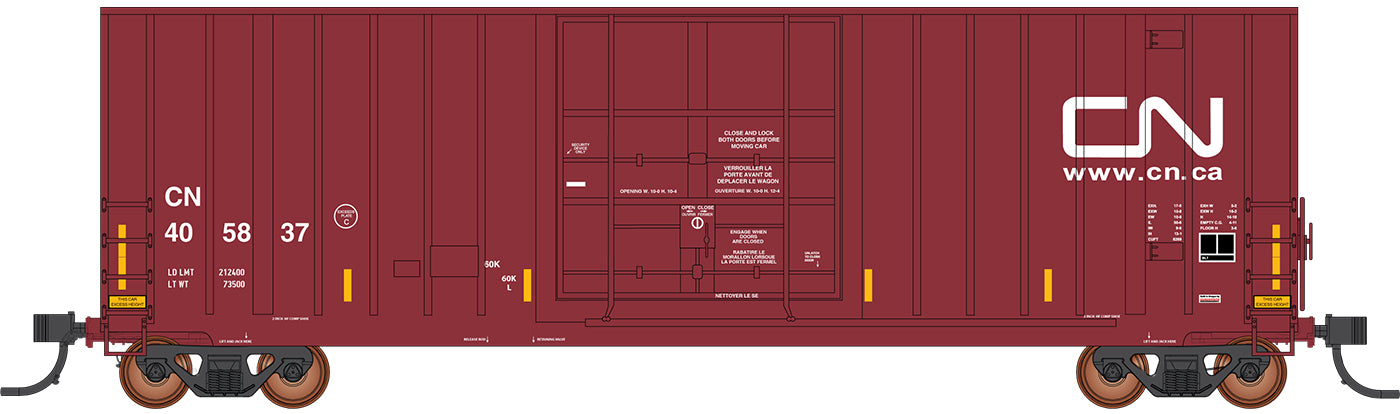 PREORDER Intermountain N 6130008-06 Gunderson 50' Hi-Cube Plug-Door Boxcar Modern Ends, Value Line, Canadian National