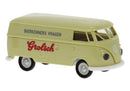 PREORDER Brekina HO 32308 1960-1963 Volkswagen T1b Kasten Cargo Van, Assembled, Grolsch (beige, red, black, German Lettering)