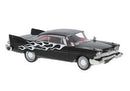 Brekina HO 19683 1958 Plymouth Fury, Assembled, Black, White Flames