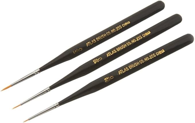 Atlas Brush Company 2553PS 3pc Taklon Detail Mini Brush Set