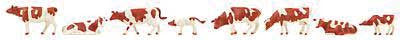 Faller HO 151903 Cows, Brown and White (8-pack)