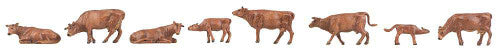 Faller HO 151922 Brown Allgau Swiss Cattle (8-pack)