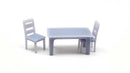 All Scale Miniatures HO 8701020 Common Dining Set, 1 Table, 4 Chairs (unpainted)