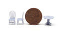 All Scale Miniatures HO 8701017 Classic Dining Set, 1 Table, 4 Chairs (unpainted)