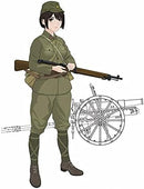 FineMolds 1/35 Historic Costume Girl Type 41 75mm Mountain Gun with Figure 'Konoka'