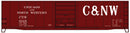 Accurail HO 5502 50' Steel Boxcar with 8' Superior Doors, Roofwalk, High Ladders, Brakewheel, K, Chicago & North Western