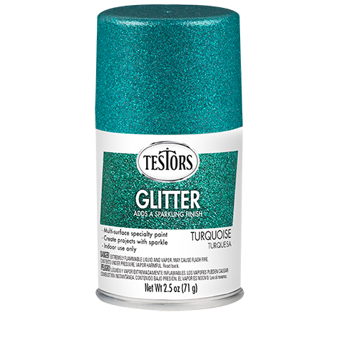 Rust-oleum 308934 Testors Glitter Enanmel Spray, Turquoise