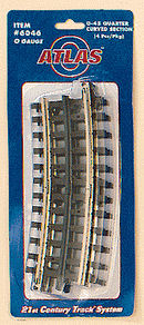 Atlas O 6046 21st Century Track System Nickel Silver Rail with Brown Ties, 3-Rail, O-45 Quarter Curved Section