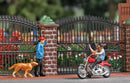 Busch HO 7861 American Motorcycle with Biker Figure, Assembled, Action Set, Red