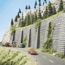 Busch HO 7031 Stone Wall 2-Pack, 13-3/16 x 5-1/2" 33.5 x 14cm
