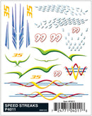 Woodland Scenics P4011 PineCar Dry Transfer Decals, Speed Streaks