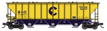 Trainworx N 2443001 Pullman-Standard PS2-CD 4427 High-Side Covered Hopper, Chessie System