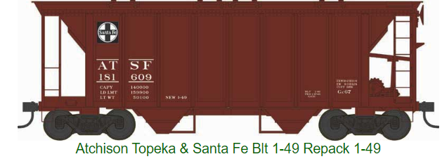 Bowser 43239 70-Ton 2-Bay Covered Hopper w/Closed Sides - Ready to Run - Executive Line -- Santa Fe