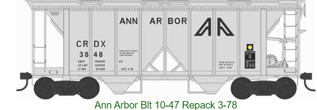 Bowser 43245 70-Ton 2-Bay Covered Hopper w/Open Sides - Ready to Run - Executive Line -- Ann Arbor