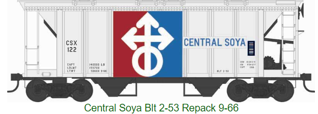 Bowser 43254 70-Ton 2-Bay Covered Hopper w/Closed Sides - Ready to Run - Executive Line -- Central Soya