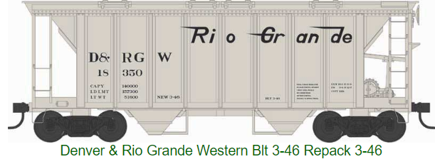 Bowser 43258 70-Ton 2-Bay Covered Hopper w/Closed Sides - Ready to Run - Executive Line -- Denver & Rio Grande Western