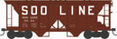 Bowser HO 43284 70-Ton 2-Bay Covered Hopper, Soo Line