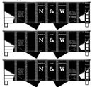 Accurail HO 8152 USRA 55-Ton 2-Bay Open Hopper 3-Pack Kit, Norfolk & Western