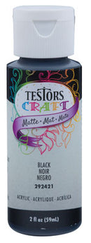 Rust-oleum 292421A Testors Craft Acrylic Paints, Black (Matte Finish) (2oz)