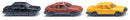PREORDER Wiking N 91104 1980s Automobile 3-Car Set, Assembled, 3 Sedans, Various Colors