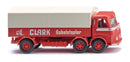 PREORDER Wiking HO 42906 1958-1961 Mercedes-Benz LP 333 Low-Side Delivery Truck with Tarp, Assembled, Clark (red, white, German Lettering)