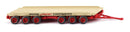 PREORDER Wiking HO 59004 1965-1977 Heavy-Duty Flatbed Trailer, Assembled, Pieper-Fuhrpark (beige, black, red, German Lettering)
