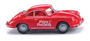 PREORDER Wiking HO 81408 1961-1965 Porsche 356 Convertible, Assembled, Schneller Weihnachtsmann auf Tour (Christmas, red, white, English Lettering)