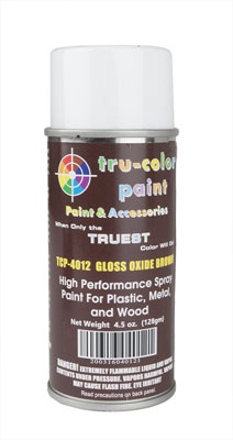 Tru-Color Paint 4012 Aerosol Spray Paint Can,  Gloss Oxide Brown (4.5oz)