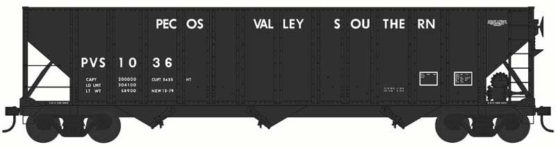 PREORDER Bowser HO 44034 100 Ton Hopper, Pecos Valley Southern