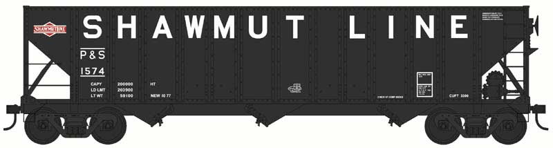 PREORDER Bowser HO 44042 100 Ton Hopper, Pittsburg & Shawmut